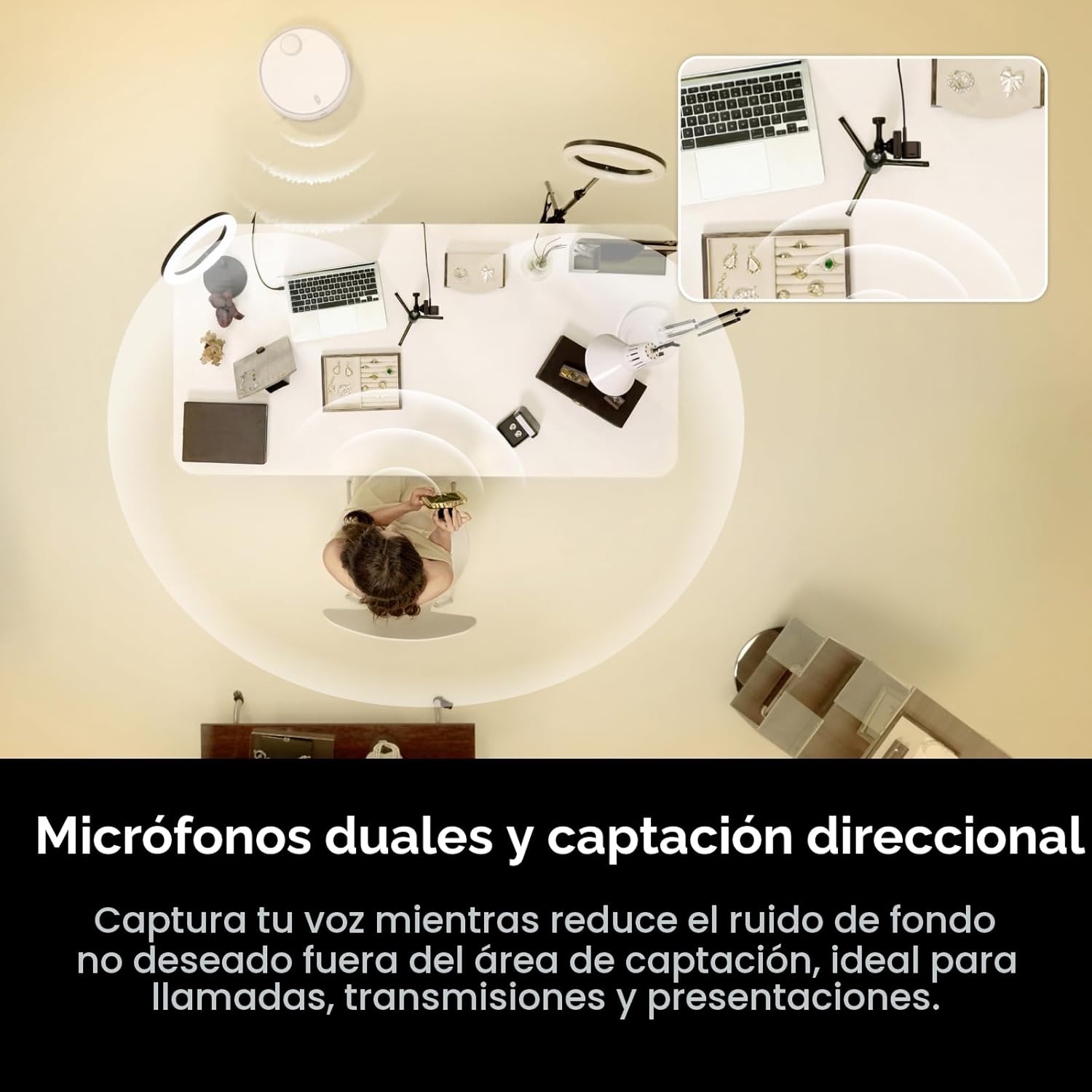 Insta360 Link 2 Pro – Webcam 4K Flagship con Sensor 1/1.3", Micrófonos Direccionales y IA para Streaming Profesional - Imagen 9
