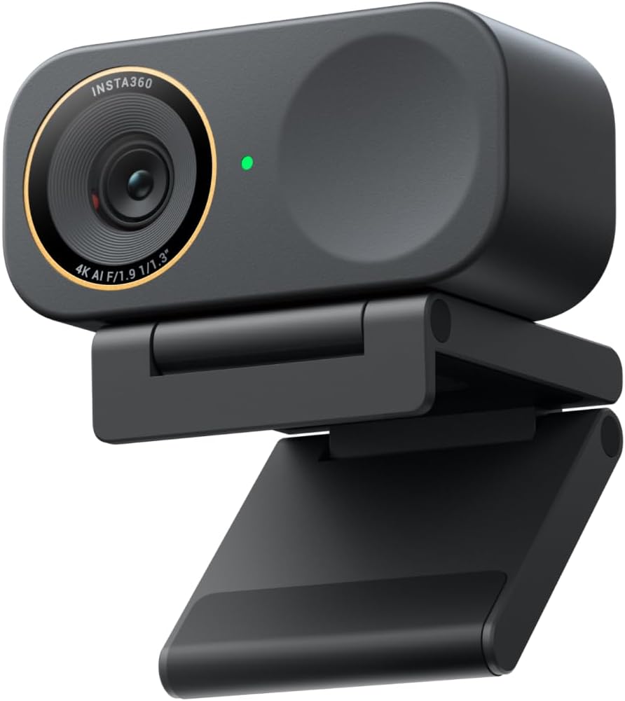 Insta360 Link 2 Pro – Webcam 4K Flagship con Sensor 1/1.3", Micrófonos Direccionales y IA para Streaming Profesional