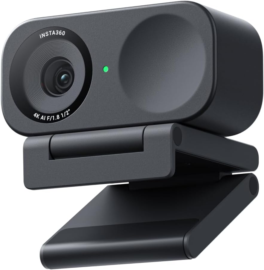 Insta360 Link 2 – Webcam 4K con IA, Cancelación de Ruido y Seguimiento Automático para Videollamadas