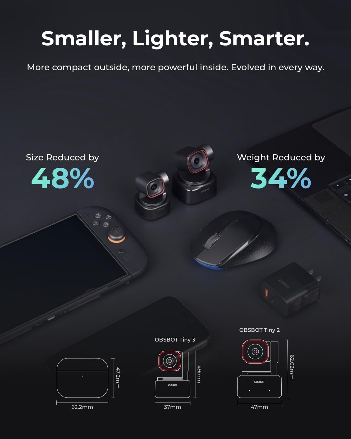 OBSBOT Tiny 3: Webcam 4K PTZ con IA y audio espacial. - Imagen 9
