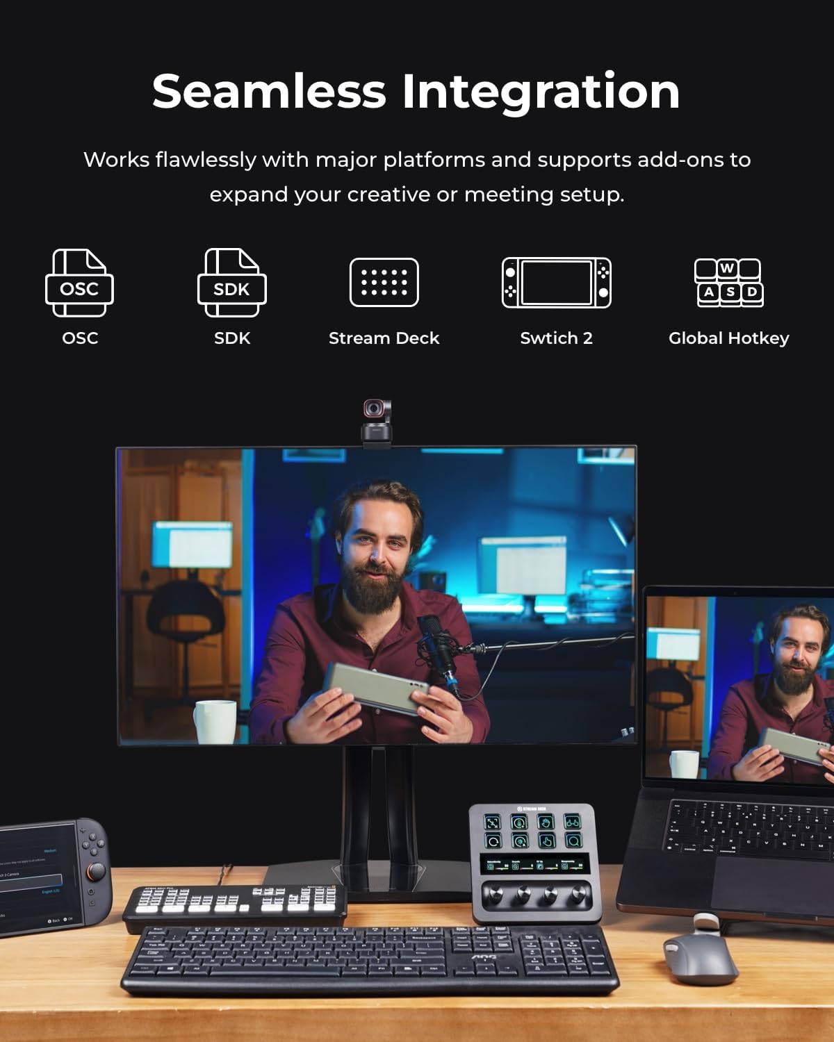 OBSBOT Tiny 3: Webcam 4K PTZ con IA y audio espacial. - Imagen 3