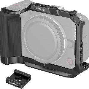 Jaula SmallRig 5427 para Canon EOS R50 V con grip de silicona y base Arca-Swiss