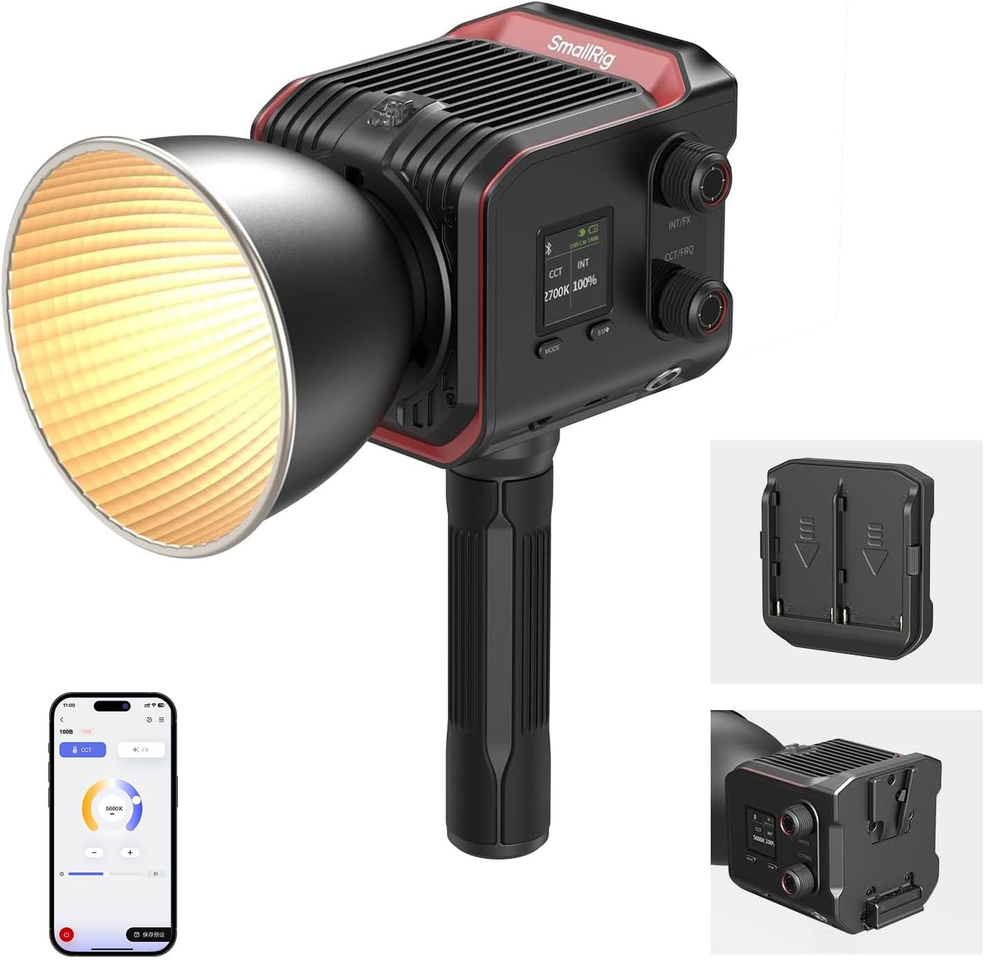SmallRig RC 100B luz COB LED 100W bicolor para fotografía y video