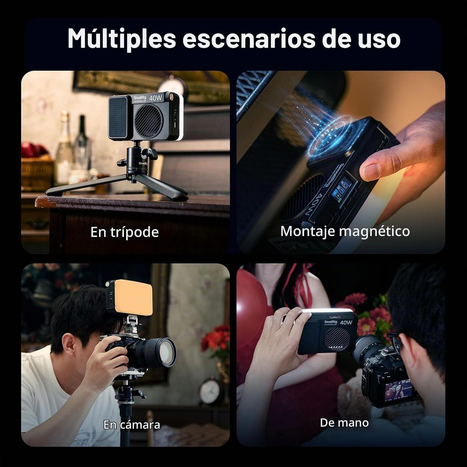 Luz LED RGB RM40C Portátil para Cámara, Video, Fotografía y Streaming - Imagen 4